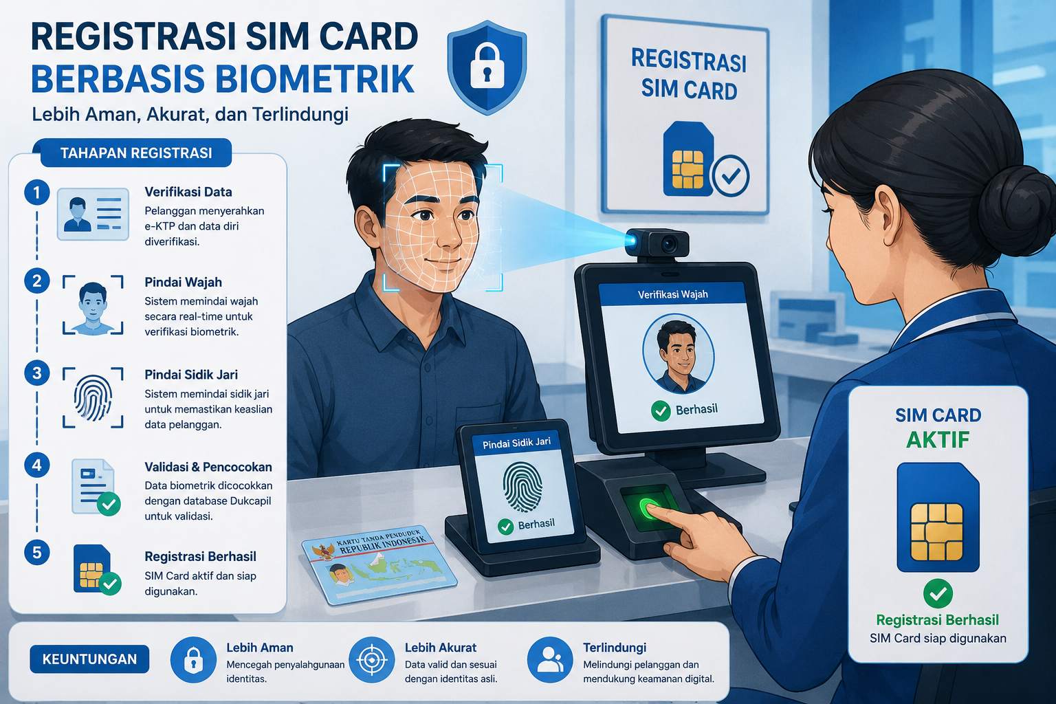 Registrasi SIM Card Berbasis Biometrik Mulai 1 Juli 2026