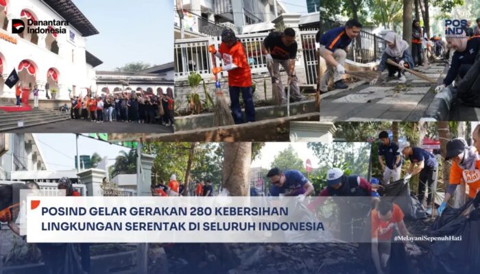 Pos Indonesia Perkuat Semangat Gotong Royong Lewat Aksi Bersih Lingkungan