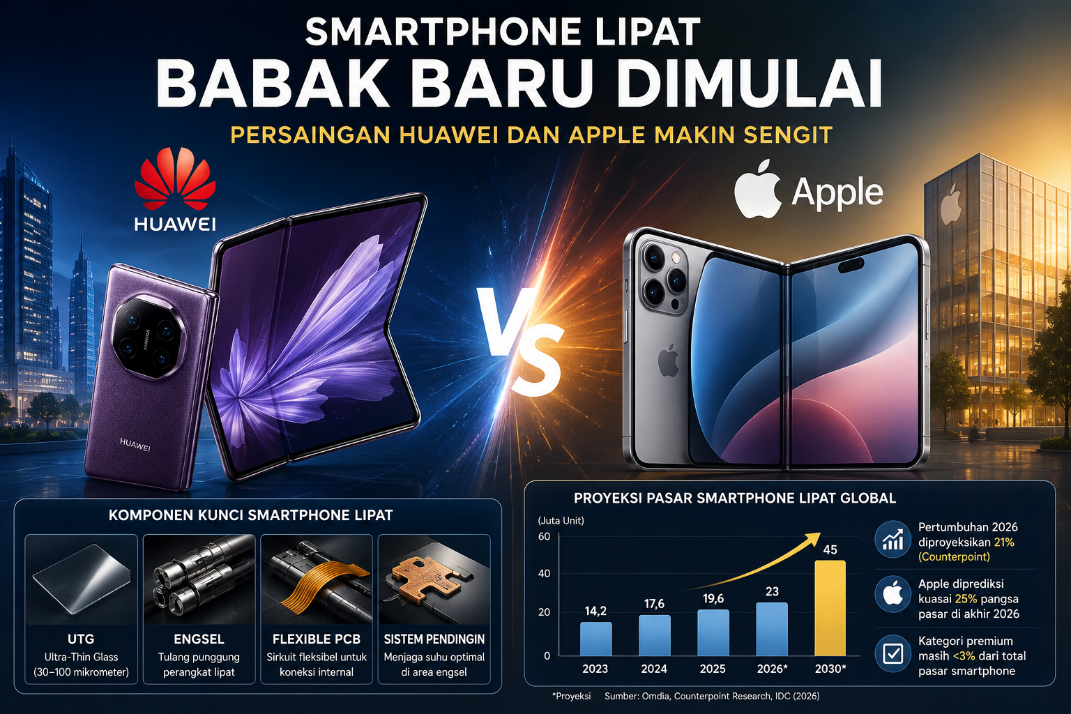 Smartphone Lipat Masuki Babak Baru, Persaingan Huawei dan Apple Makin Sengit